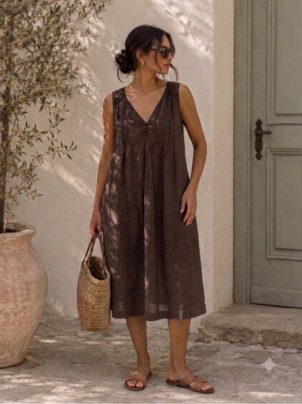 Olsen Europe 100% Ramie two piece dress